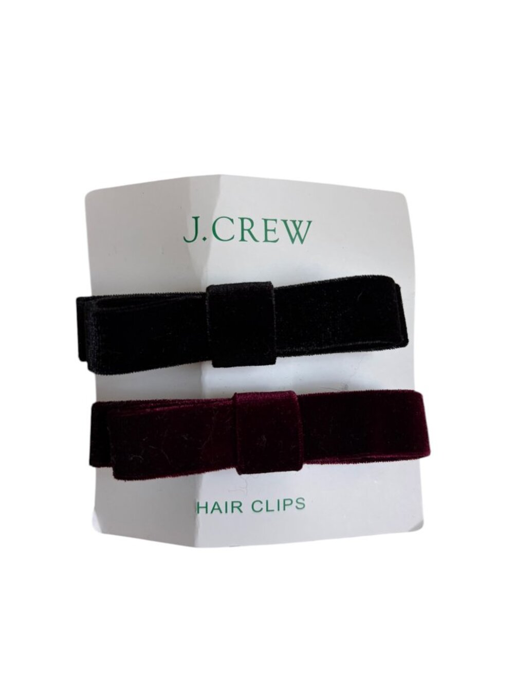 NWT J.Crew Velvet Bow Hair Clips (Black & Burgundy)